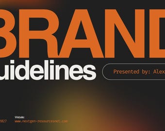 Bold Orange Black Business Branding Kit | Modern Brand Style Guide | Tech Startup Brand Identity
