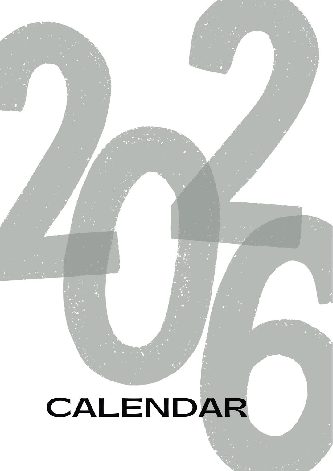 2026 Minimalist Calendar | Black and White Printable Wall Art (PDF) - Etsy