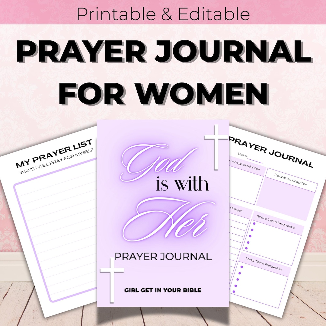 Christian Prayer Journal for Women | Editable, Printable | Faith ...