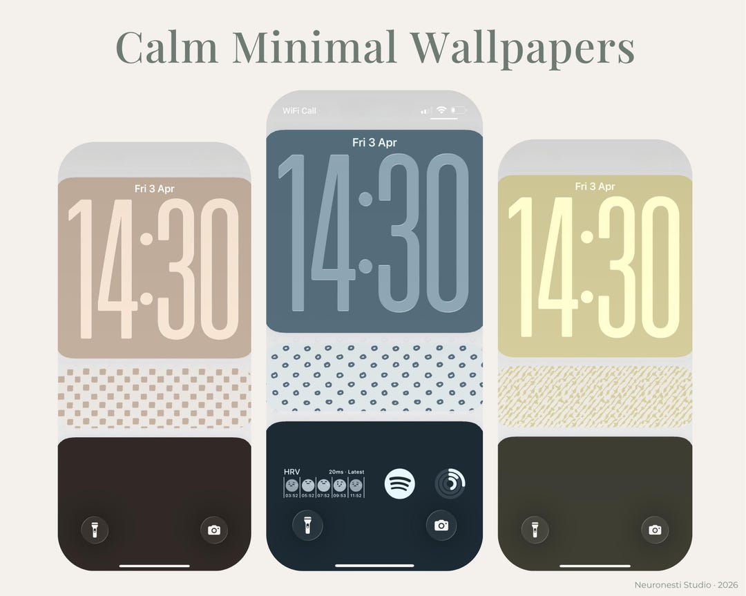 Simple Lockscreen Minimal Phone Wallpaper Set | Calm Neutral iPhone Background | Clean ...