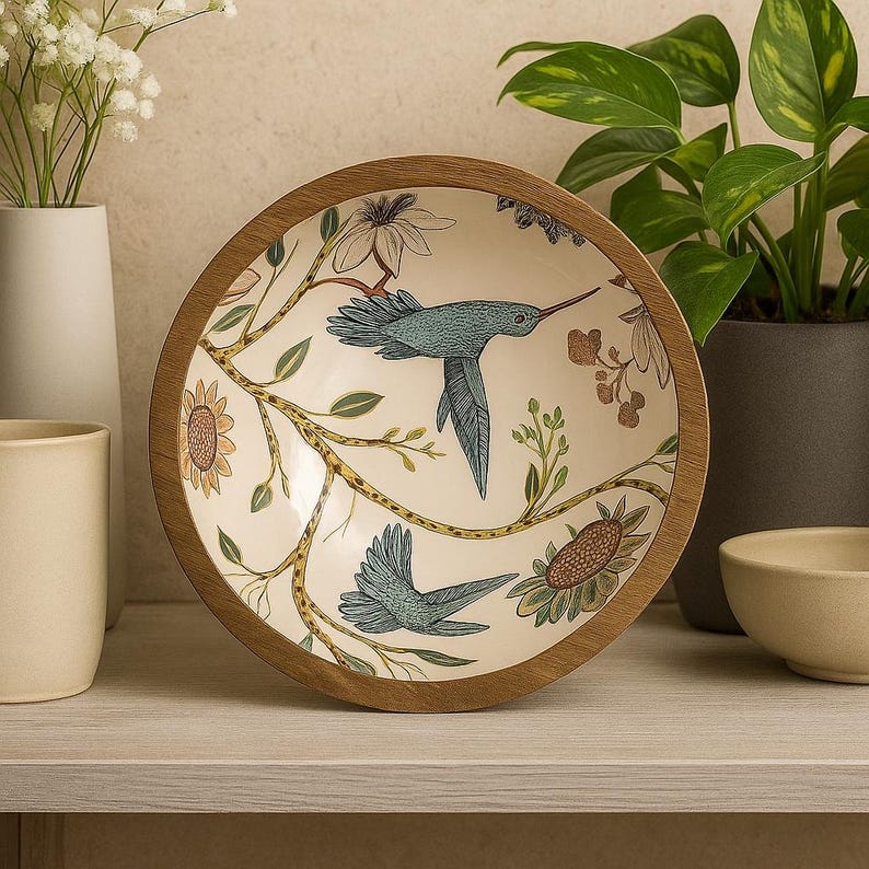 Hummingbird Resin Bowl Set