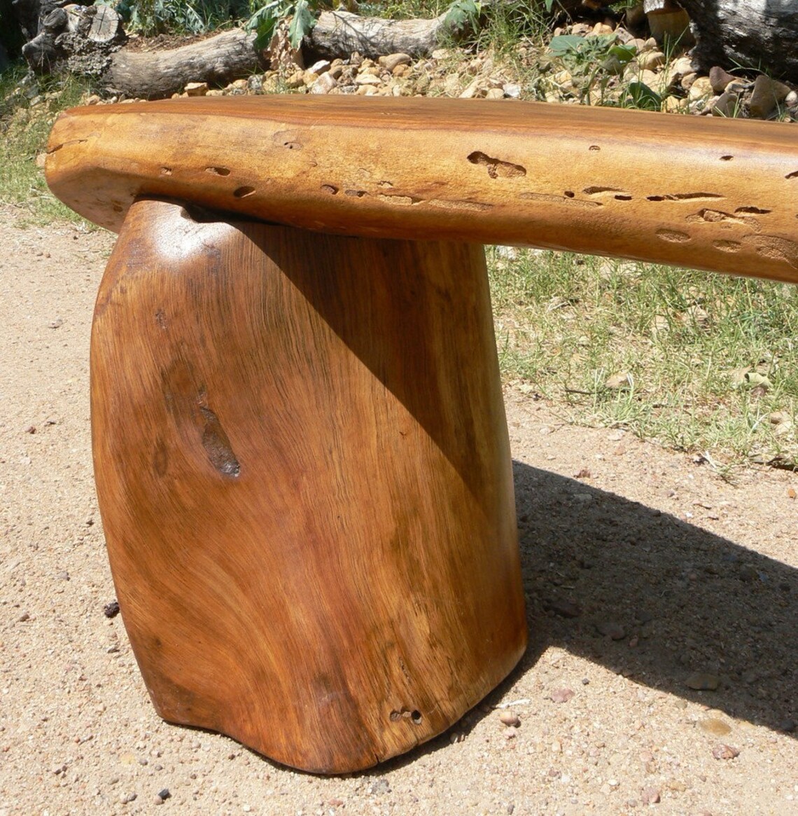 Large Outdoor Bench Reclaimed Pecan Wood Etsy