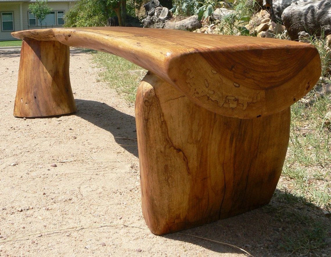 Large Outdoor Bench Reclaimed Pecan Wood Etsy