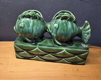 Mid Century Fish TV Light and Planter