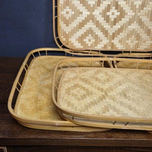 1 Vintage Bamboo Serving Tray: Retro Tiki Bar Style, 19x13 image 12