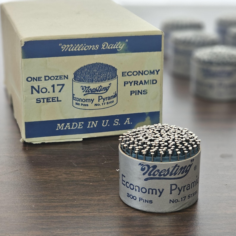 Pyramid Pin One Roll Vintage Noesting Economy Pyramid Pin Holder 300 No. 17 Steel ...