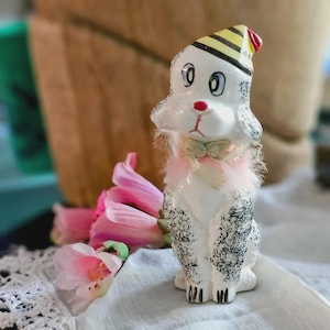 Vintage Ceramic Poodle With Hat - Etsy