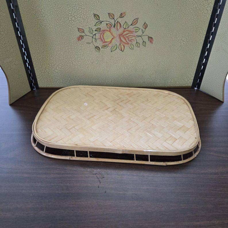 1 Vintage Bamboo Serving Tray: Retro Tiki Bar Style, 19x13 image 4