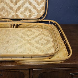 1 Vintage Bamboo Serving Tray: Retro Tiki Bar Style, 19x13 image 7