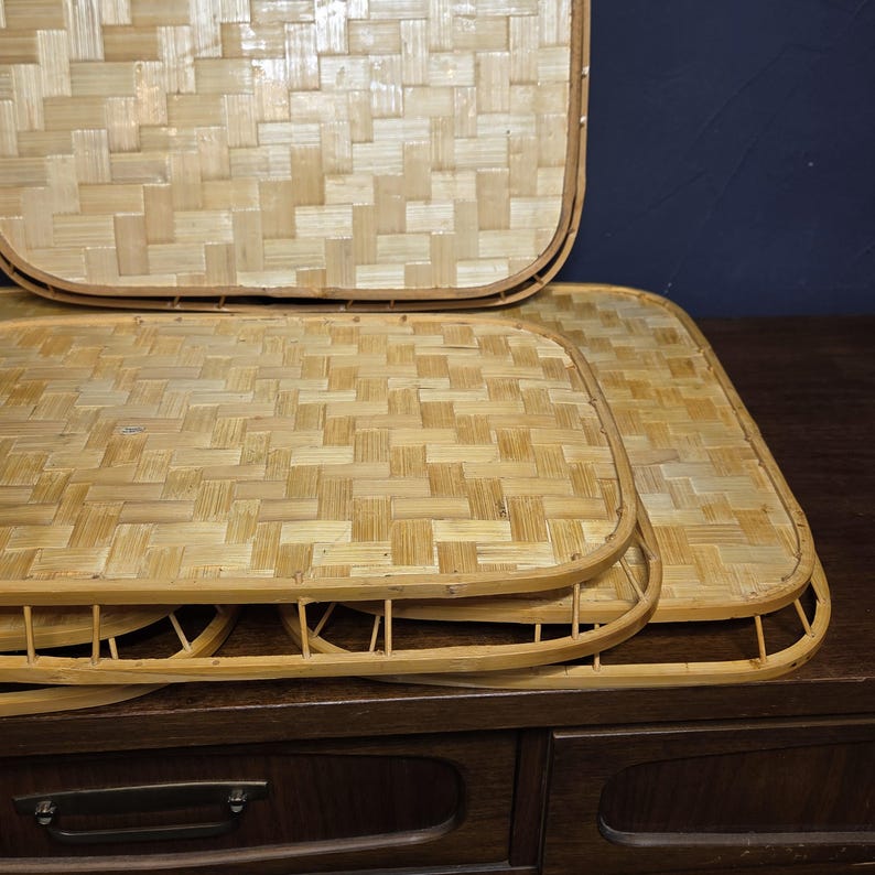 1 Vintage Bamboo Serving Tray: Retro Tiki Bar Style, 19x13 image 11