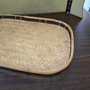 1 Vintage Bamboo Serving Tray: Retro Tiki Bar Style, 19x13 image 5