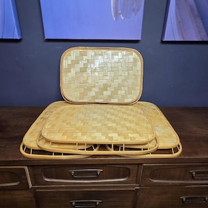 1 Vintage Bamboo Serving Tray: Retro Tiki Bar Style, 19x13 image 6