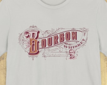 Camiseta con etiqueta vintage de whisky bourbon / Ropa con arte de destilería