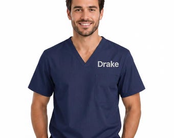 Personalised Embroidered Medical Tunic – Custom Onna Stretch Scrub Top – Nurses, Doctors & Dental Uniform – Customised Name Workwear
