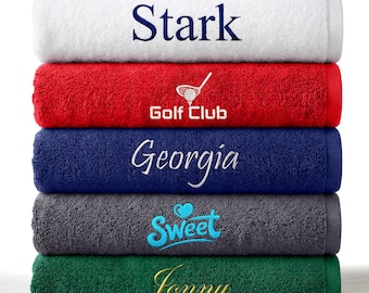 Personalised Towels – Custom Name or Logo Embroidery,  Premium Soft Cotton Luxury & Highly Water Absorbent Hotel Quality Terry Towel