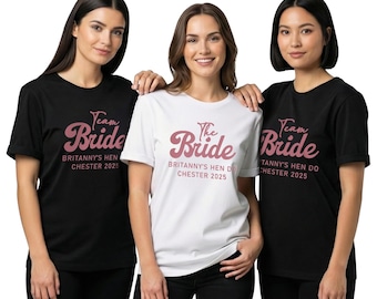 Camisetas personalizadas para despedida de soltera / Equipo de novia, nombre personalizado