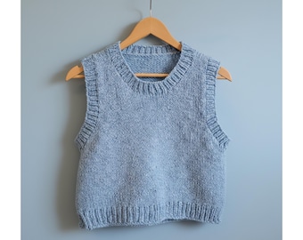 Zie mijn vest breipatroon beginnersvriendelijk van boven naar beneden snel gebreid naadloos kledingstuk pdf