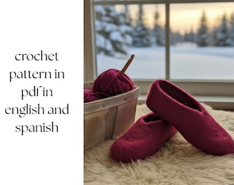 Gevilte pantoffels Breipatroon PDF wollen pantoffel voor beginners Eenvoudige, gezellige huisschoenen Eenvoudige instructies