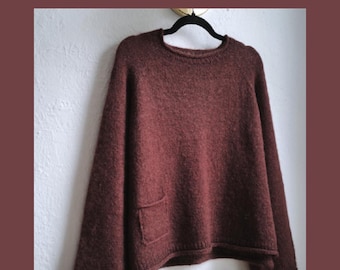 POCKET EDITION Breipatroon pdf van boven naar beneden trui met voorzak Makkelijke trui van merinowol