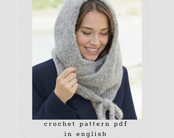 PDF-breipatroon | Gezellig sjaalpatroon met capuchon | Hoody van grof garen | Breipakket voor beginners