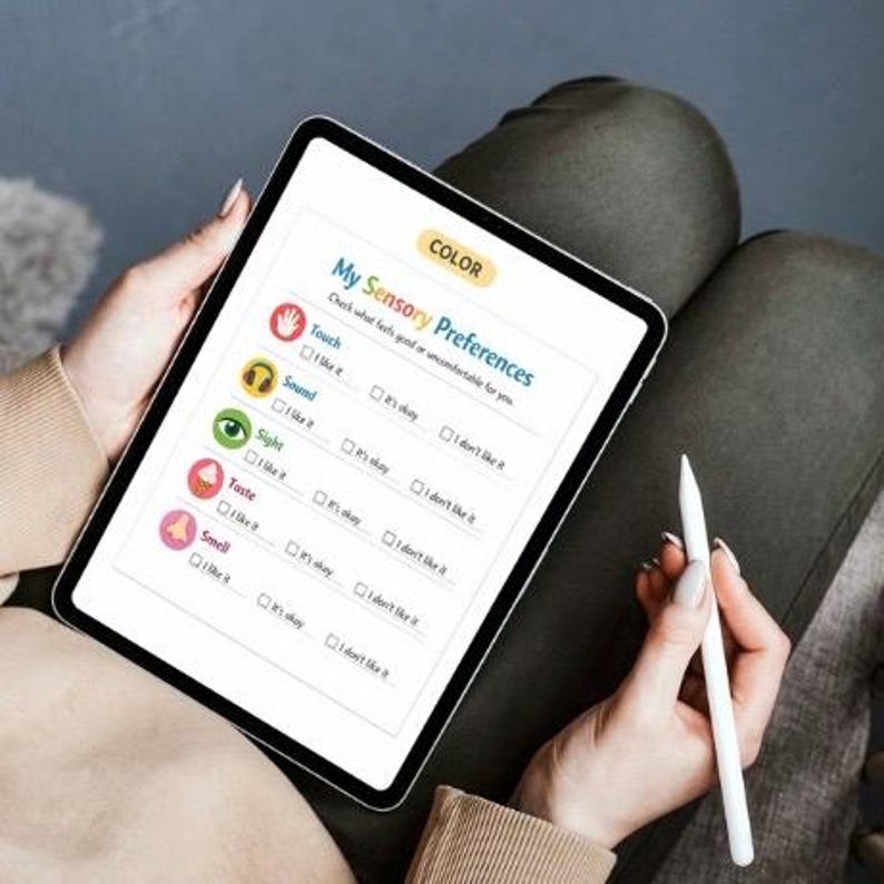 Sensory Preferences Worksheet for Autism | Identify Sensory Likes ...