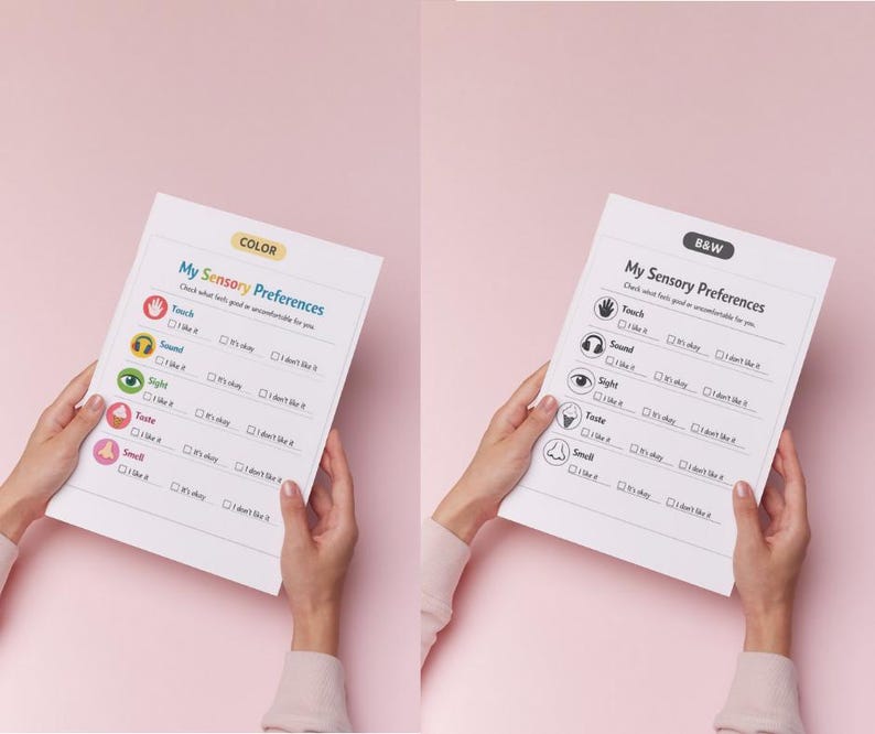 Sensory Preferences Worksheet for Autism | Identify Sensory Likes ...