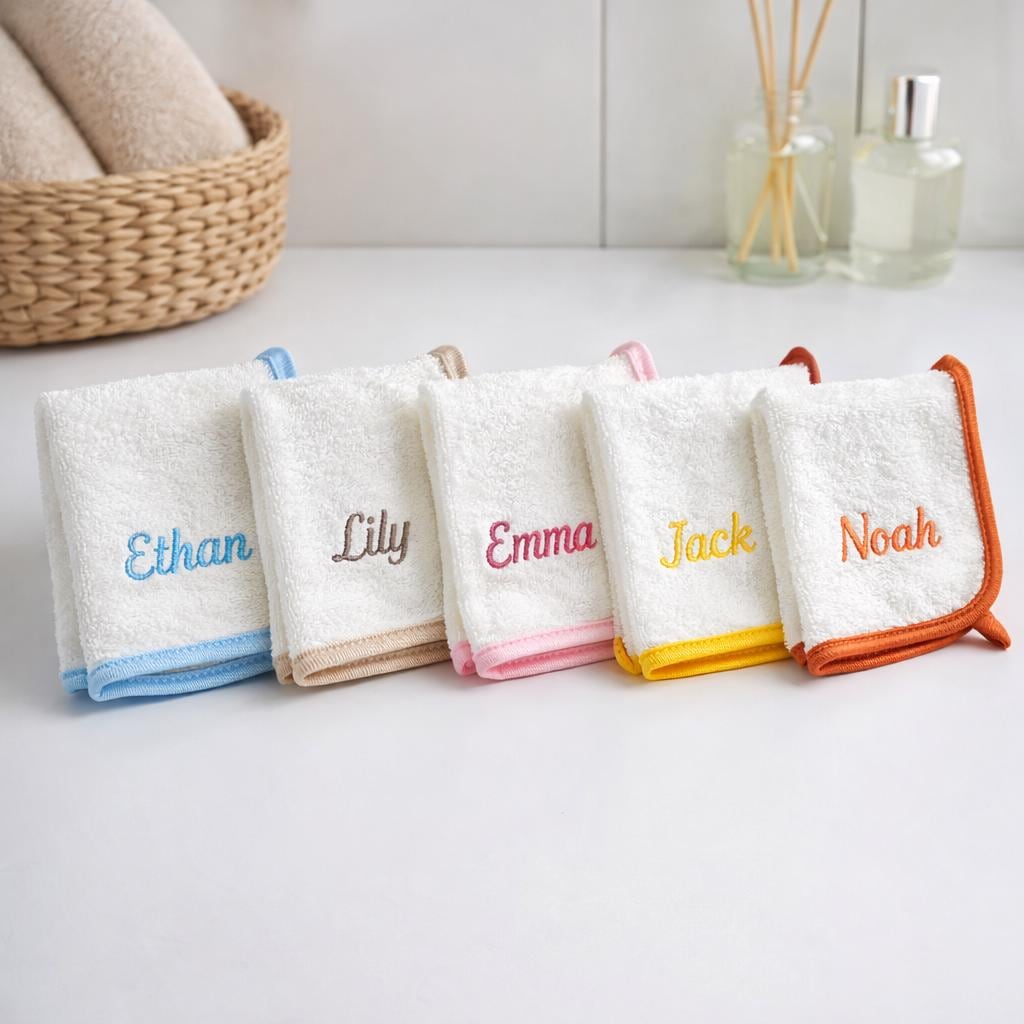 NISENTIA Lot De 6 Gants De Toilette Éponge 100% Coton - Gants Hygiène Visage Corps Enfants Adultes