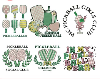 Diseño de bordado a máquina de pickleball Diseño de bordado de mini pickleball Palas de pickleball Patrón de bordado cruzado Archivo Pes 5+ Tamaño Descargar