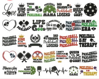 Frases de Pickleball Diseño de Bordado a Máquina Mini Pickleball Bordado Palas de Pickleball Patrón de Bordado Cruzado Archivo Pes 5+SizeDescargar