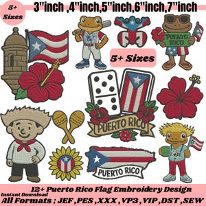 Disegni da ricamo a macchina con rana di Porto Rico Disegni da ricamo per Porto Rico Ricamo con mappa di Porto Rico Bandiera di Porto Rico PES 5+ Dimensioni Download