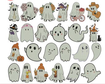 Diseños de bordado de fantasmas para máquina Bordado de fantasmas espeluznantes Bordado de fantasmas de Halloween Bordado de fantasmas lindos Patrón de bordado de fantasmas Archivo Pes 5+ tamaños Descargas