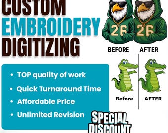 Servicio de digitalización de bordados personalizados. Digitalización de logotipos. Servicio de digitalización de imágenes. Conversión de PNG a PES. Descargas de archivos.