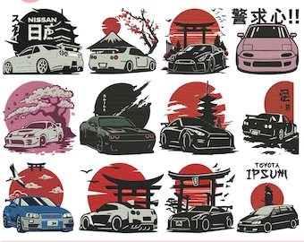 Diseño de bordado a máquina de autos Bordado de autos clásicos Bordado de autos japoneses Bordado de autos icónicos Patrón de autos Disney Archivo Pes 5+ Tamaño Descargar