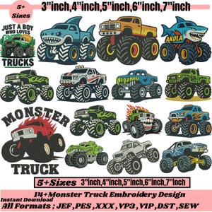 Monstertruck Stickdatei, Stickdatei Monstertruck, Stickdatei Monstertruck, Stickdatei Dino, Stickdatei Monstertrucks