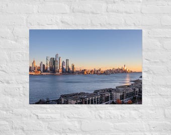 NYC Skyline Sunset Photo Print | Manhattan Cityscape Art