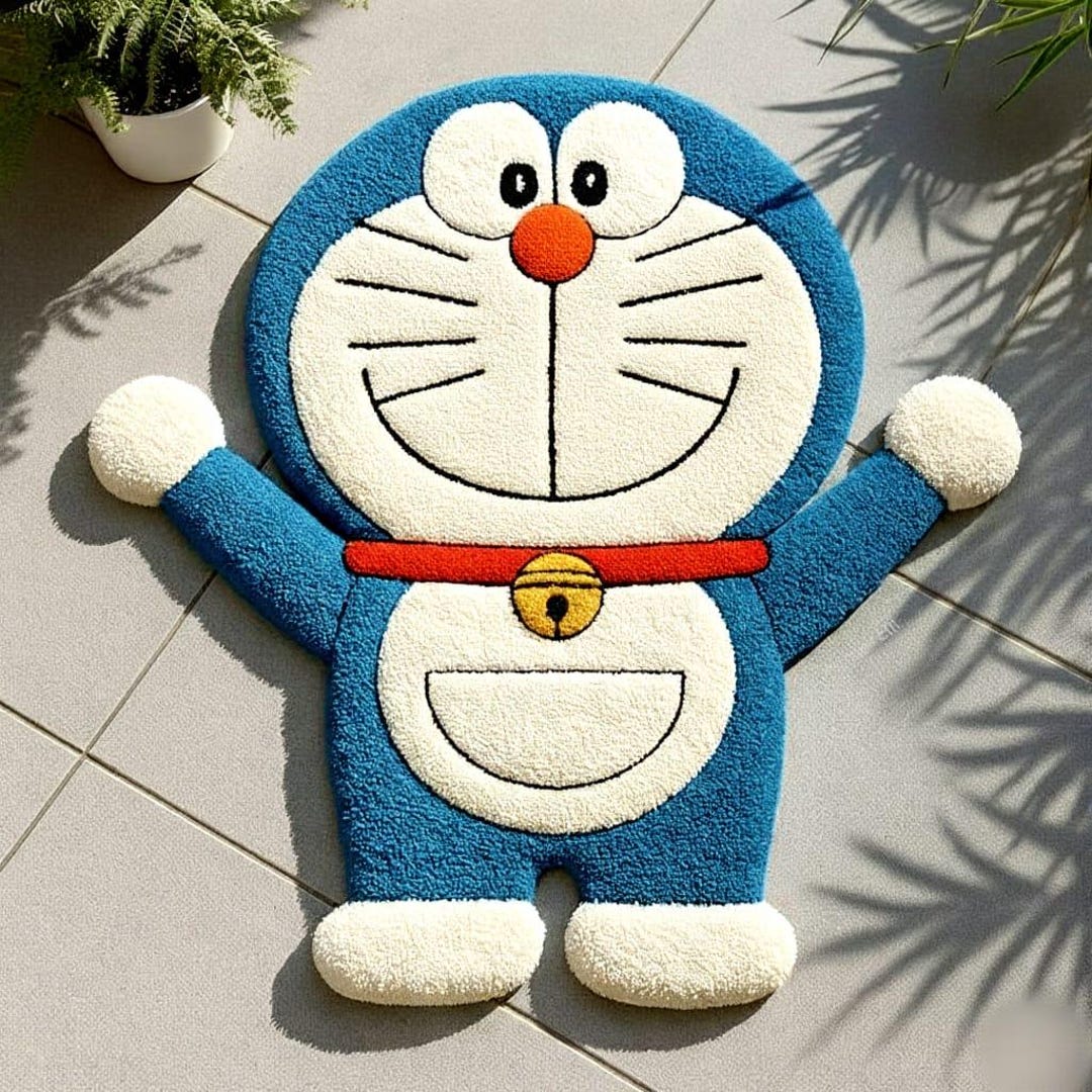 Dora Rug Doraemon Rug | Hand-tufted Wool Kids Playroom Mat - Etsy