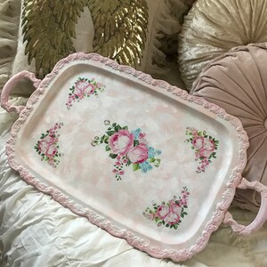 Large, Oh so Shabby Serving Tray, Vanity, Dresser, Hand Painted by ...