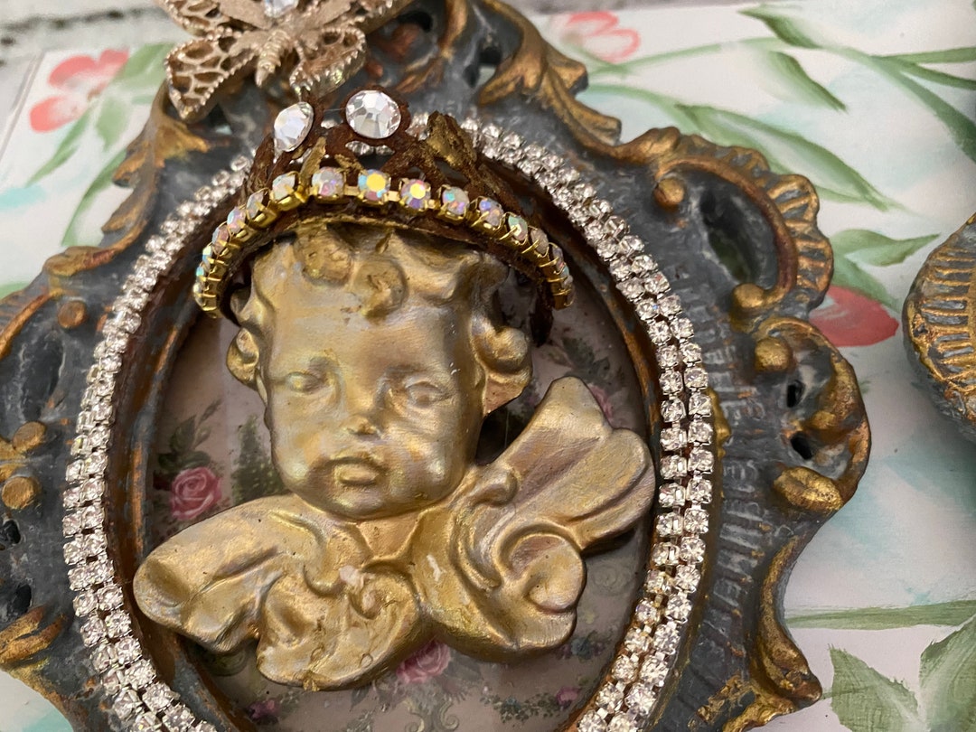 MUR RELIEF - Ailes D'Ange Avec Paillettes - Décoration Murale Ange