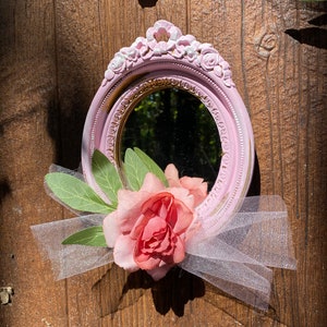 A cute set of four shabby baroque mirrors, adorable nursery decor, wall hanging image 3