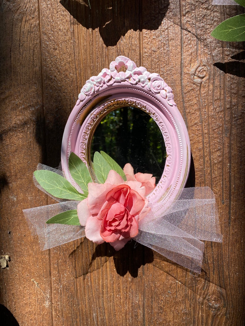 A cute set of four shabby baroque mirrors, adorable nursery decor, wall hanging image 3