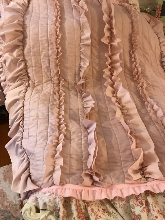 Beautiful Blush Pink Ruffled Throw Blanket Princess Room Etsy