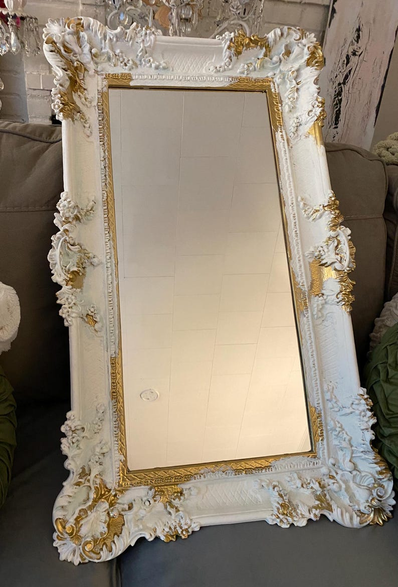Large Baroque Wall Mirror, Rococo Style Wall Frame, Bathroom