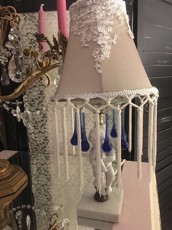 Cherub Accent Lamp Shabby Lamp Bedroom Table Lamp With Etsy