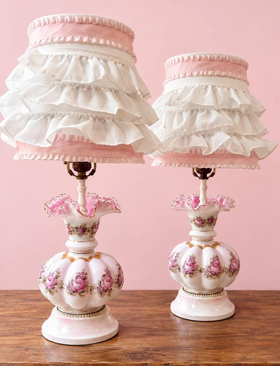 Fenton Lamps in Pink Glass - Etsy