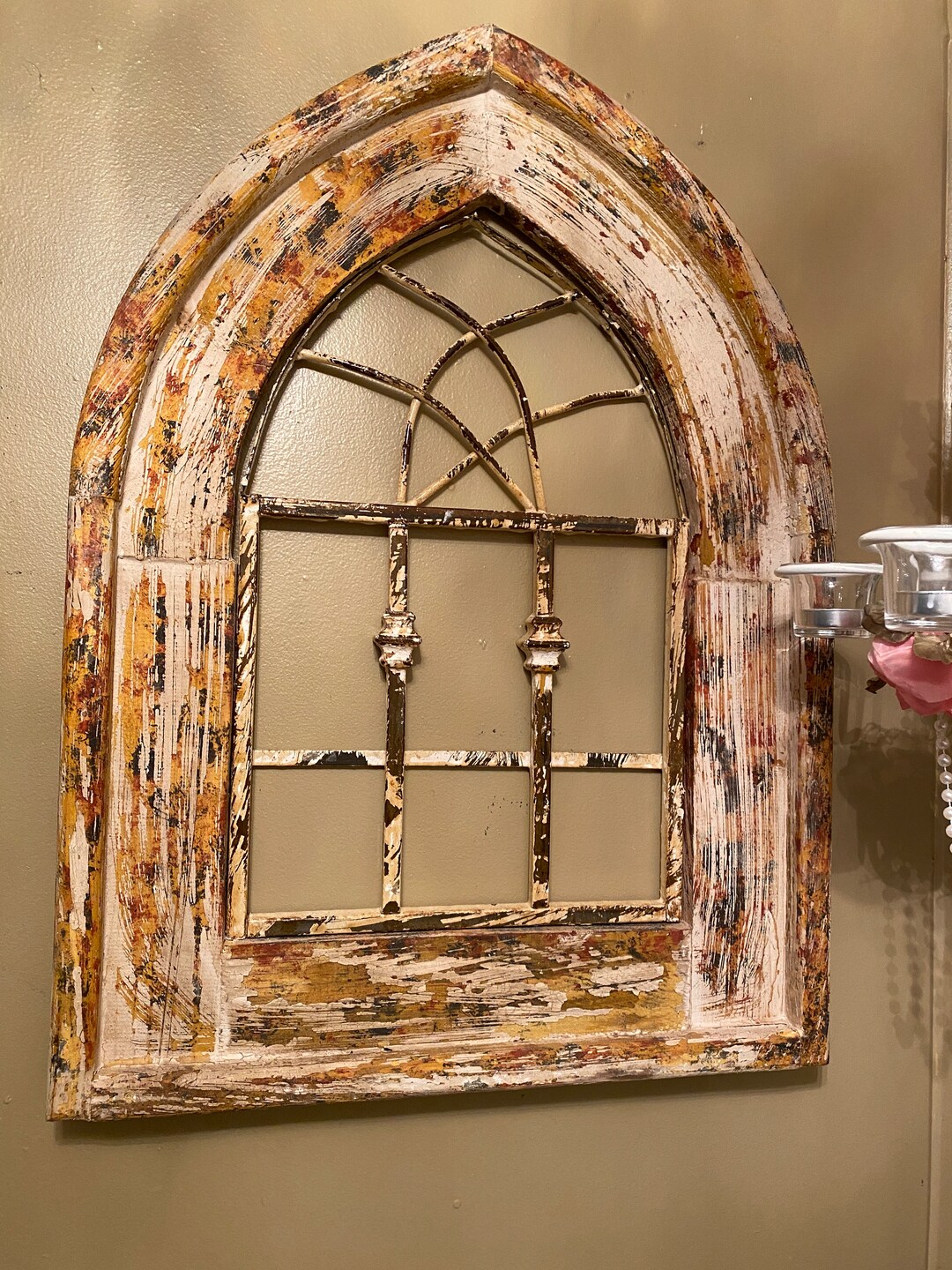 Large Arched Wood and Metal Farmhouse Wall Hanging Etsy