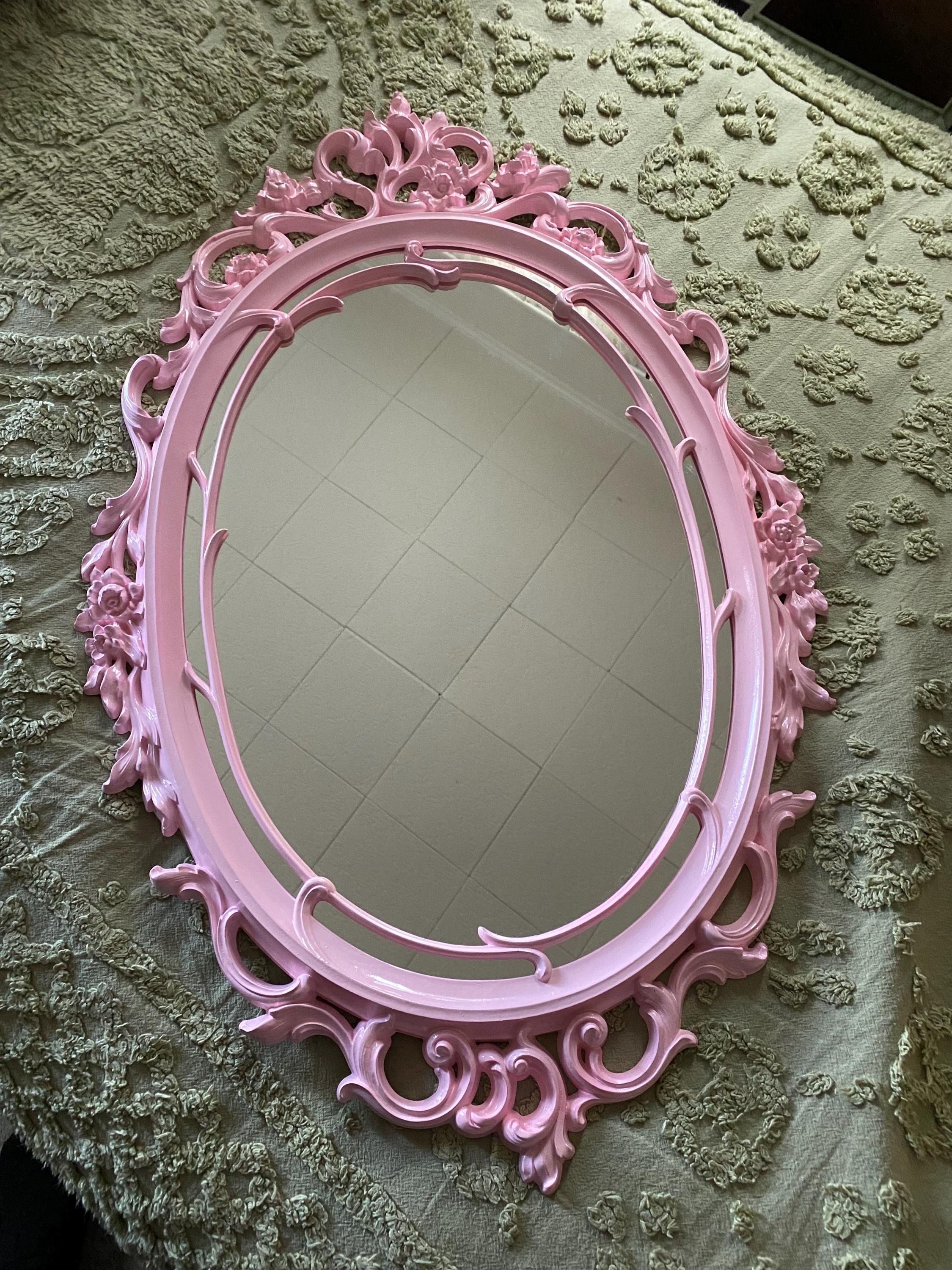 装飾ミラー ピンク ベルベット Pink mirror - Etsy 日本