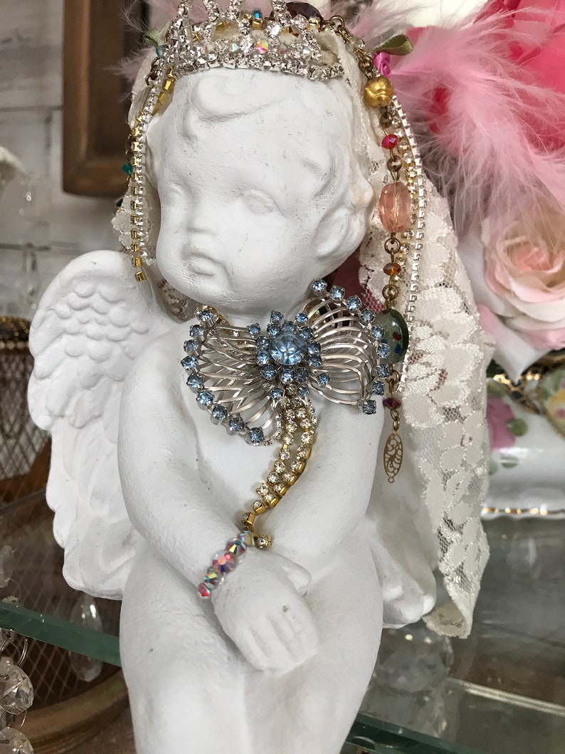 Shabby shelf sitting vintage cherub nursery shelf decor Etsy