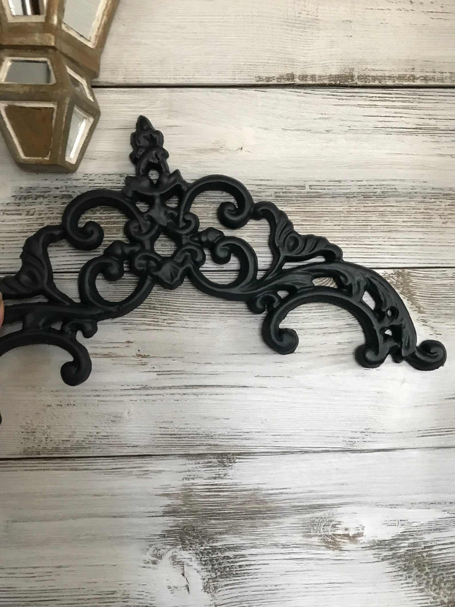 Ornate wall scrolls charcoal black wrought iron | Etsy