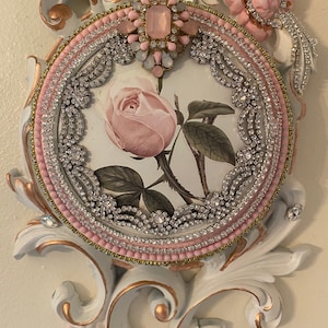 A redesigned baroque wall clock, Rhinestones, shabby wall decor