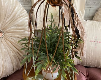 Rusty Farmhouse metal cloche, French Display